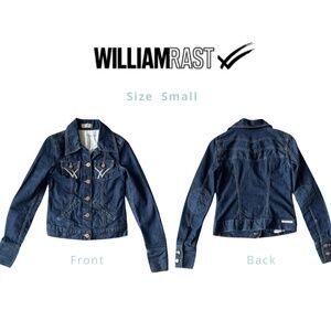 William Rast Trucker Jean Jacket - Y2K Lila Style, Size S, Fitted, 2000s Vintage